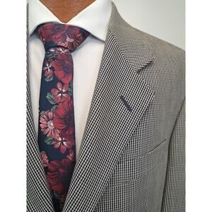 HARRY ROSEN Mens Wool Silk Sport Coat Blazer Jacket 40R Beige Colorful